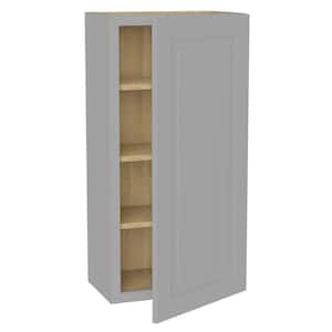 Grayson Pearl Gray Painted Plywood Shaker Assembled Wall Kitchen Cabinet Soft Close 18 in W x 12 in D x 42 in H