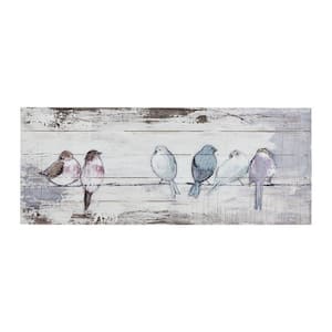 Anky 1-Piece Unframed Art Print 30 in. x 12 in. Hand Painted Wood Plank Panel Wall Decor
