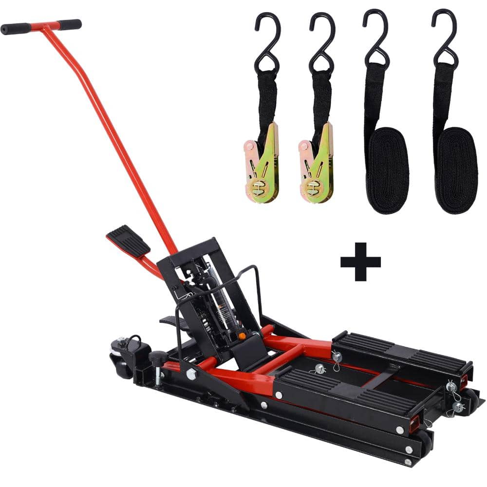 Red Steel Hydraulic Motorcycle Lift Jack, 1500 LBS Capacity with 4 Wheels price history on PriceWatchPro
