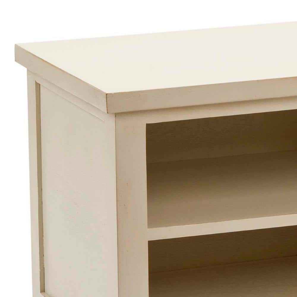 White Poplar Wood Transitional Bookshelf with Cubes