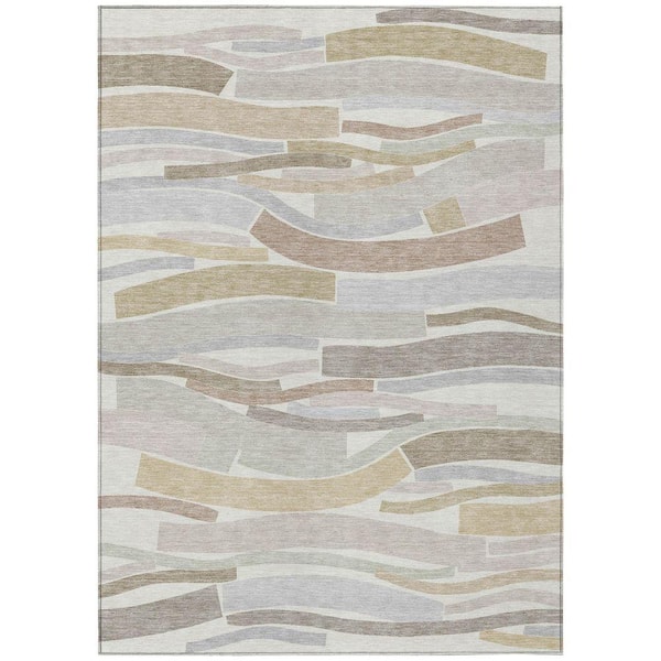 Chantille Machine Washable Indoor/Outdoor Abstract ACN2776 Ivory 10 ft. x 14 ft. Area Rug
