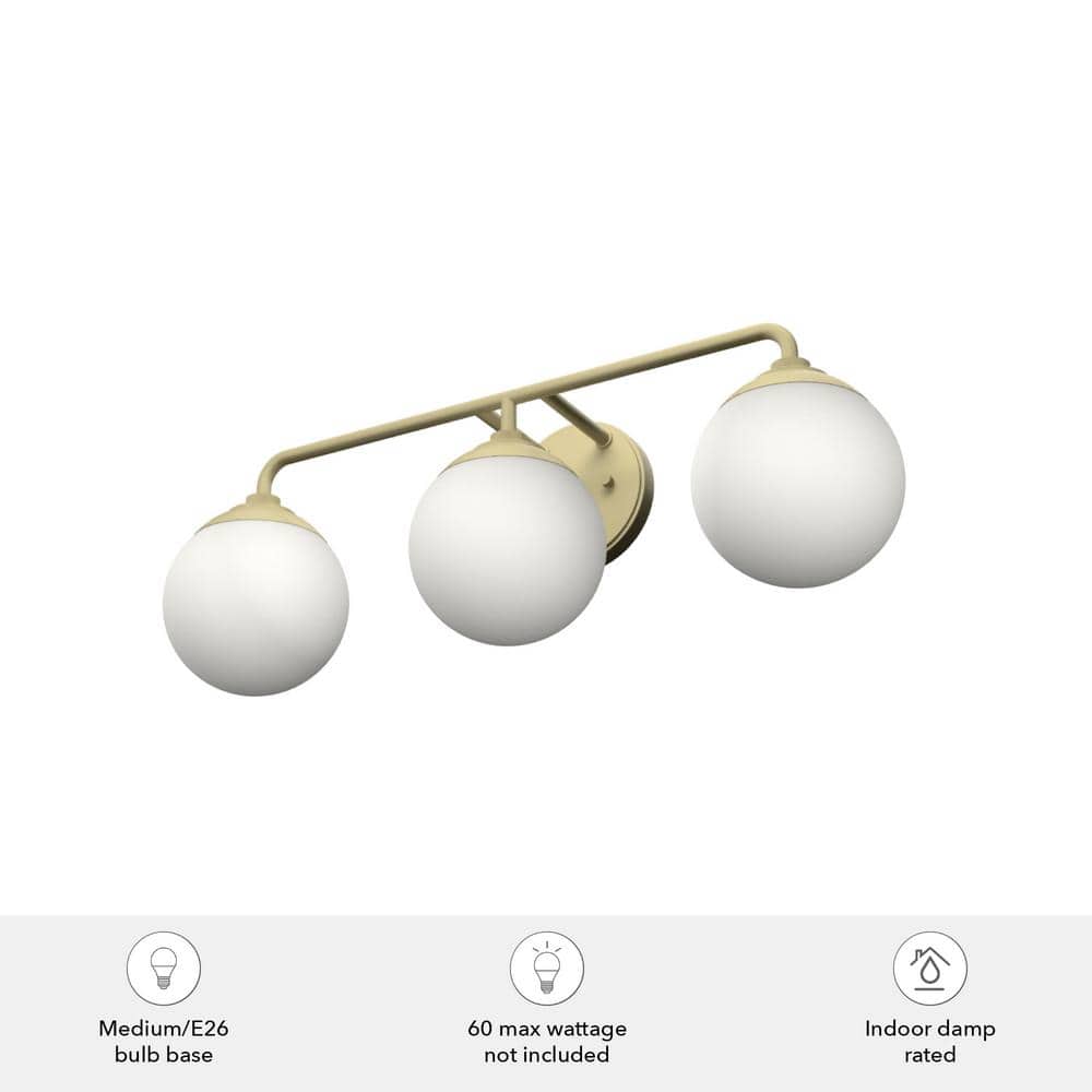 Hepburn Modern Brass 3-Light Vanity Wall Sconce