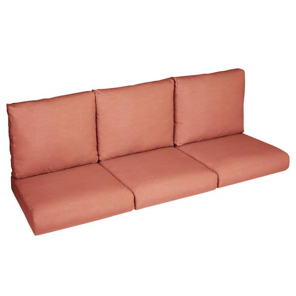 SORRA HOME 22.5 in. x 22.5 in. x 5 in. (6-Piece) Deep Seating Outdoor Couch Cushion in Sunbrella Cast Coral