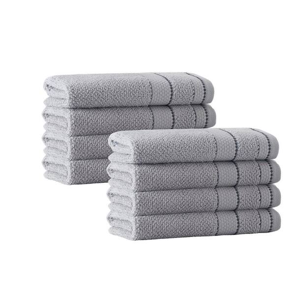 Unbranded Monroe 8-Pieces SilverTurkish Cotton Hand Towels