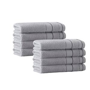 Monroe 8-Pieces SilverTurkish Cotton Hand Towels