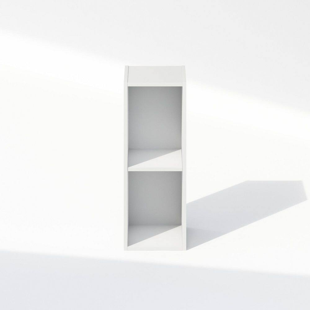 White Laminated Wood 2-Tier Freestanding Storage Shelf