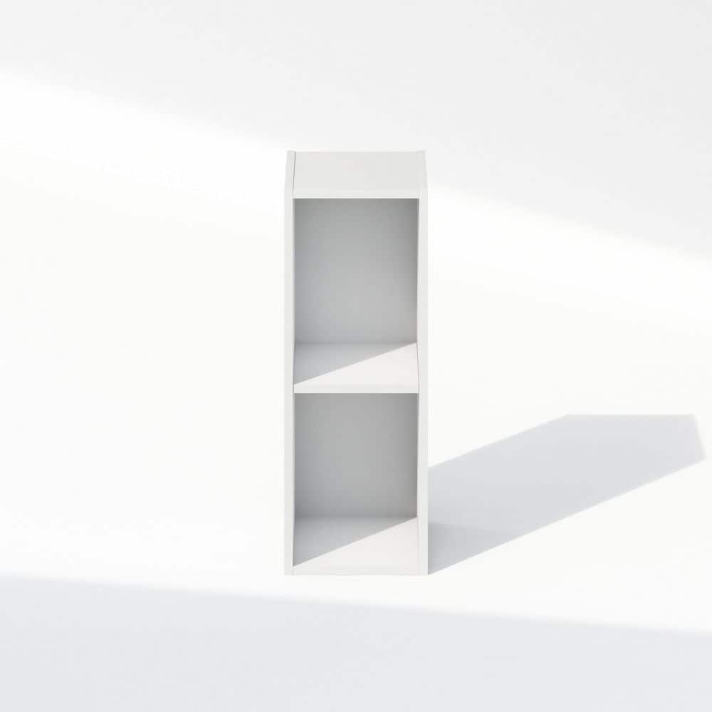 White Laminated Wood 2-Tier Freestanding Storage Shelf