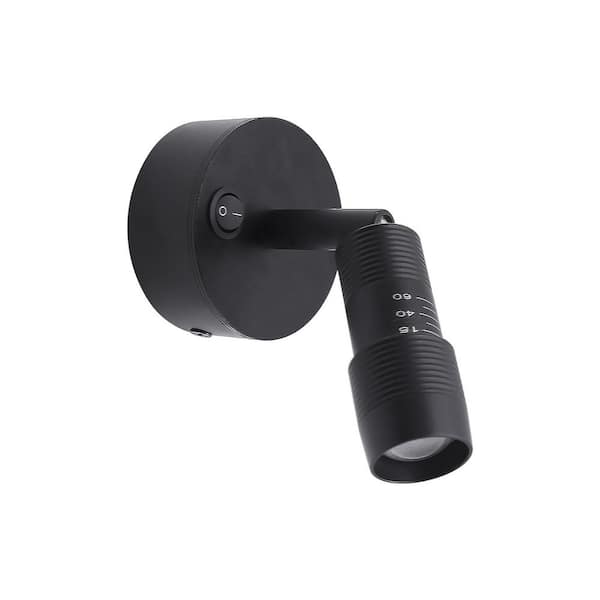 3.35 in. Black Integrated LED Spotlight Desk Task and Reading Lamp