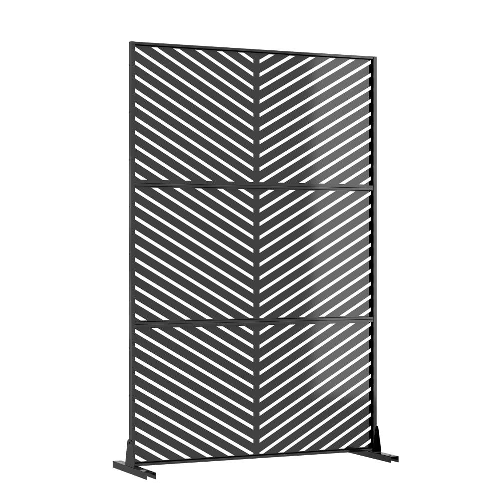 "Freestanding Metal Outdoor Privacy Screen with Stand, 47""W x 74""H Decorative Garden Divider Panel, Weather-Coated Steel" price history on PriceWatchPro