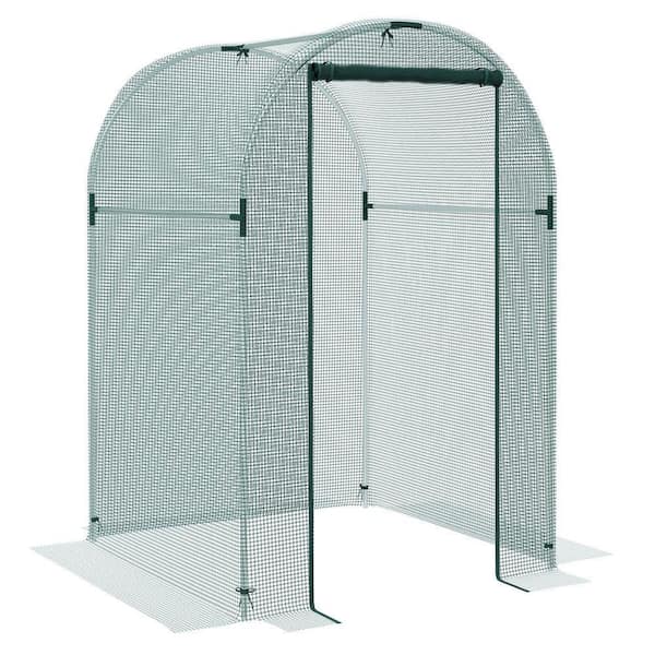 9 ft. W x 4 ft. D Green Steel Plant Cage, Protection Tent with Zippered Doors, Storage Bag and 6 Ground Stakes