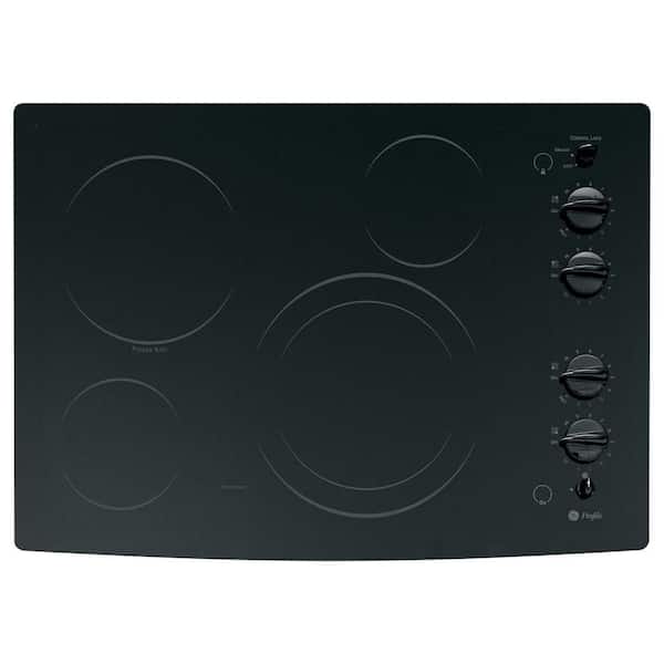 GE Profile CleanDesign 30 in. Smooth Surface Radiant Electric Cooktop in Black with 4 Elements