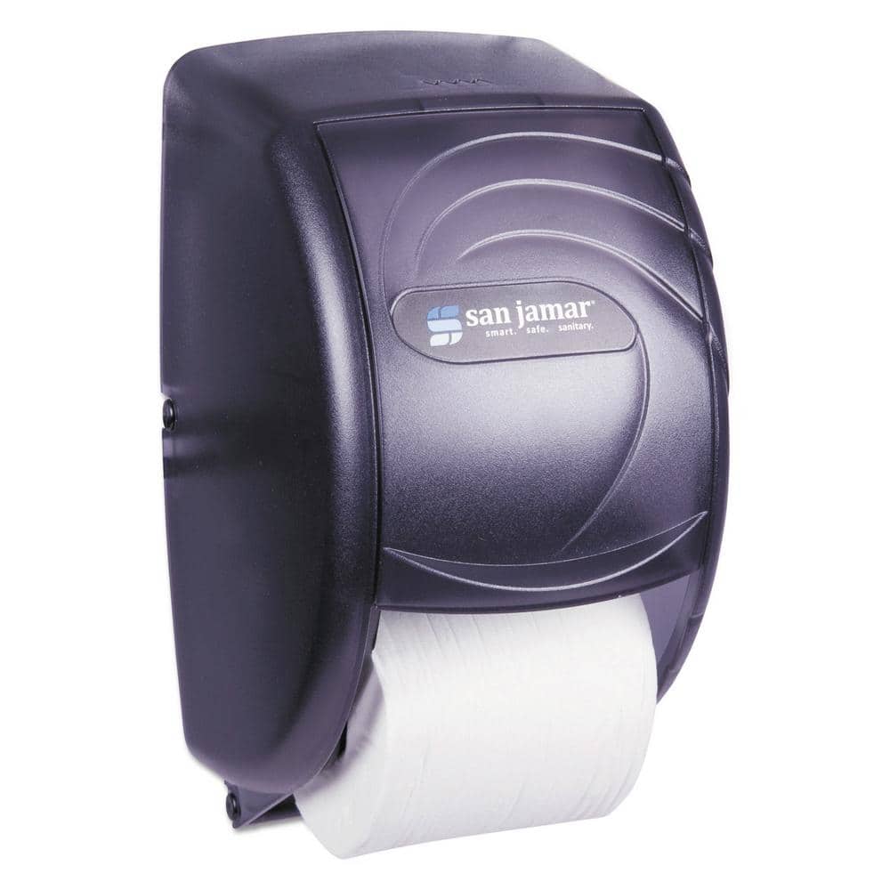 San Jamar Standard Black Pearl Duett Toilet Tissue Dispenser, Transparent Black Pearl -  SJMR3590TBK