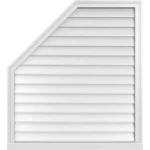 38 in. x 42 in. Octagonal Surface Mount PVC Gable Vent: Decorative with Brickmould Sill Frame