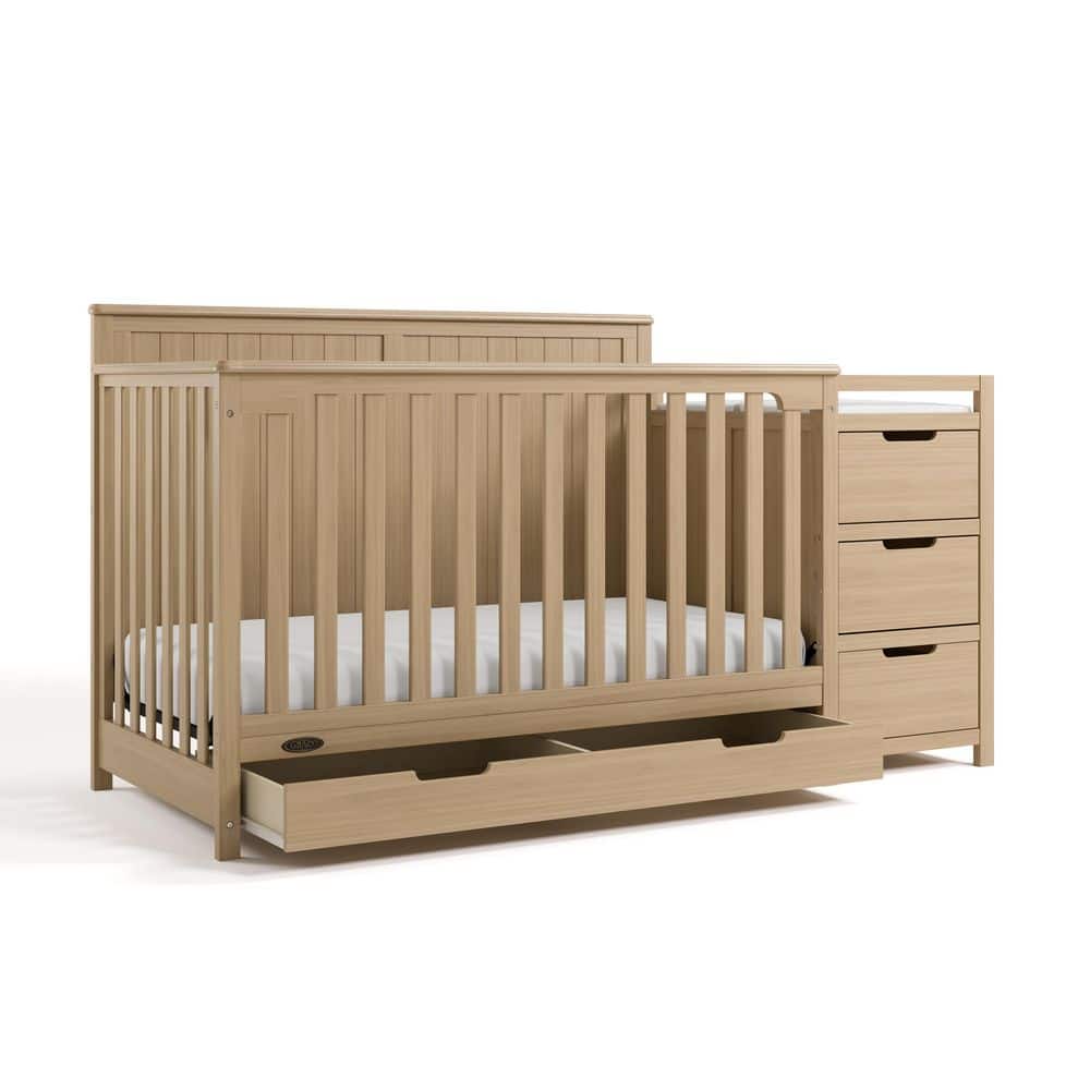 Graco Hadley Driftwood 5-in-1 Convertible Crib and Changer with