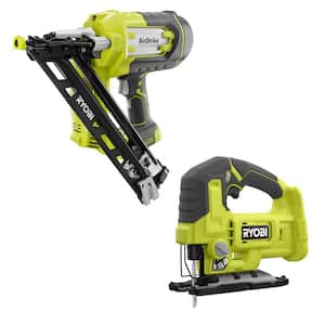 ONE+ 18V Cordless AirStrike 15-Gauge Angled Finish Nailer with Cordless Jig Saw (Tools Only)