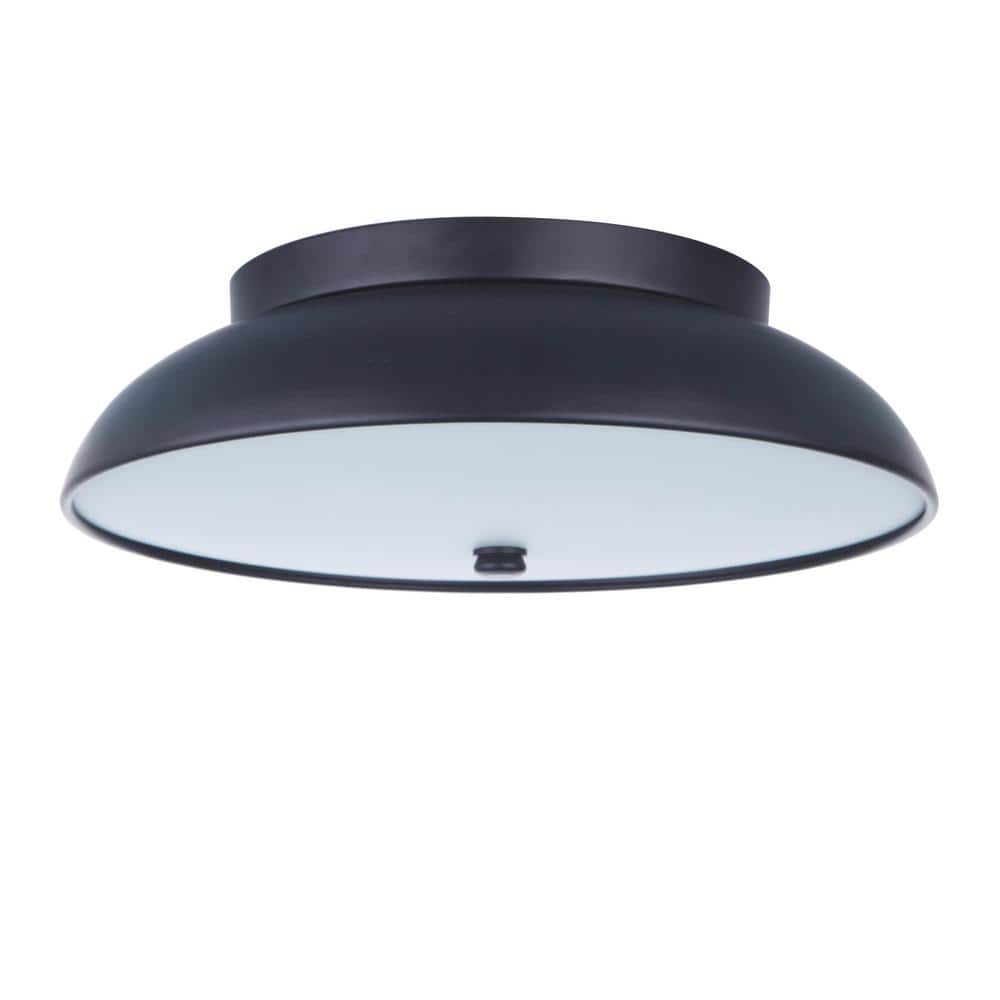 Flat Black Frosted Acrylic LED Flush Mount Light