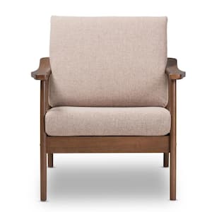Venza Light Brown/"Walnut" Brown Fabric Lounge Chair