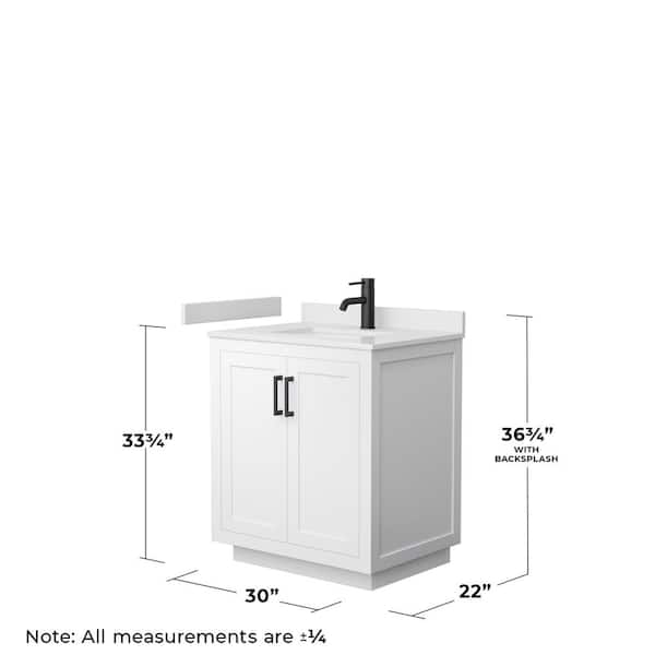 Miranda 30 in. W x 22 in. D x 33.75 in. H Single Bath Vanity in White with White Cultured Marble Top