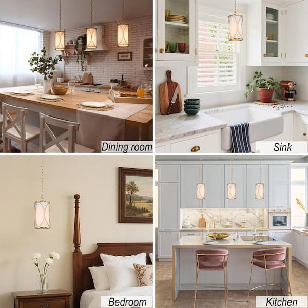 Modern Gold Kitchen Island Pendant Light, 1-Light Mid-Century Ceiling Light for Living, Dining Room