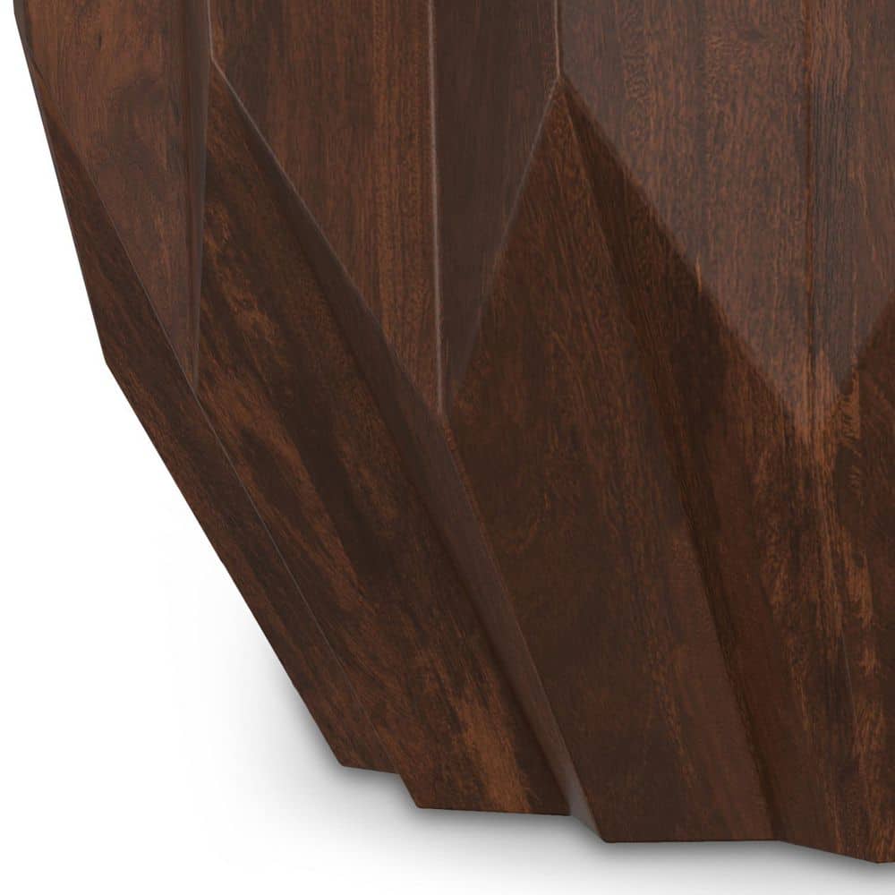 Turnbull Round Walnut Mango Wood Geometric Coffee Table