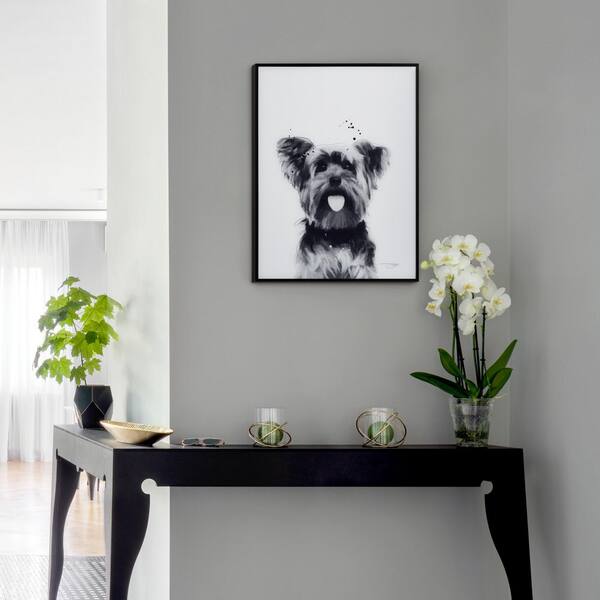 Empire Art Direct Poodle Black and White Pet Paintings on Reverse Printed  Glass Framed Dog Wall Art, 24 x 18 x 1, Ready to Hang 