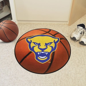 Pitt Panthers Orange 2 ft. Round Basketball Area Rug