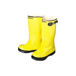 Pair 17 Height Size 12 The Safety Zone BSYE-12-6 Heavy Duty Rubber Shoe Slush Boots Yellow 