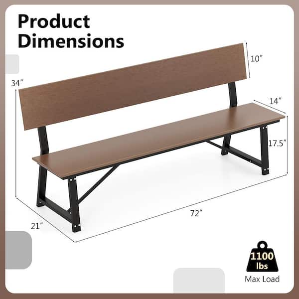 72 in. Bench Chair with All-Weather HDPE Seat and Back 72 in. Bench Chair with All-Weather HDPE Seat and Back