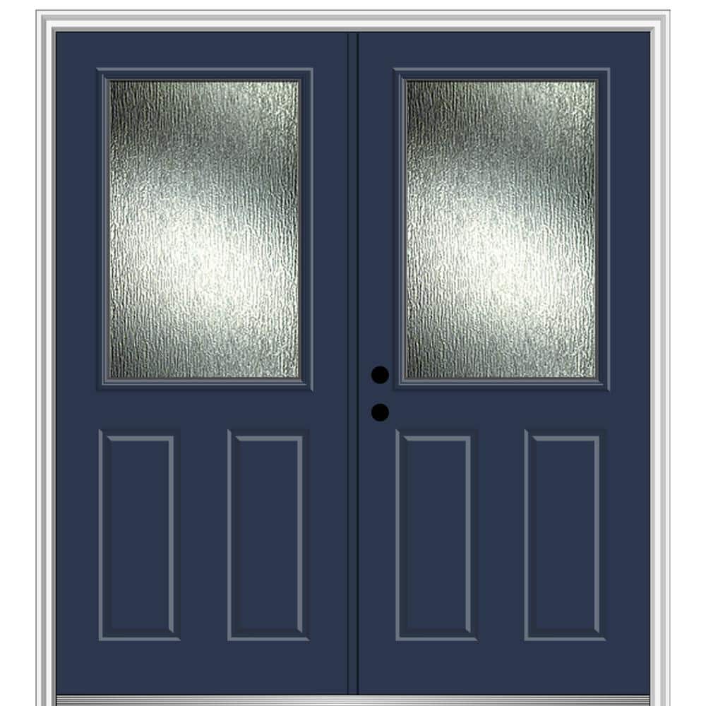 Rain Glass 72 in. x 80 in. Right-Hand Inswing Painted Revival Blue Fiberglass Prehung Front Door on 4-9/16 in. Frame price history on PriceWatchPro