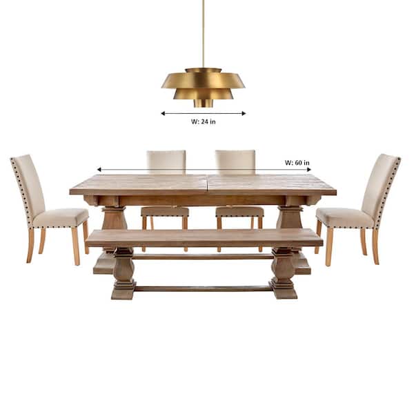 Brisbin 24 in. W 1-Light Burnished Brass 3-Tiered Shades Metal Pendant