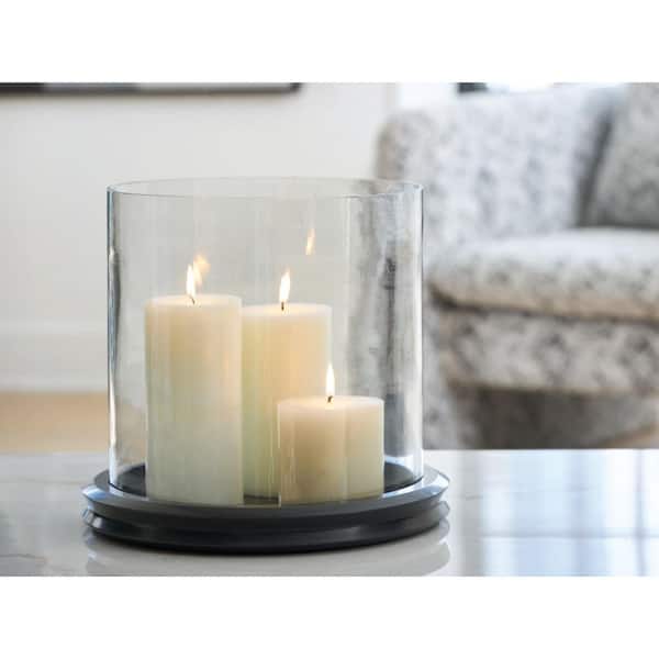 Signature DESIGN BY ASHLEY Saskia Black Marble Hurricane Candle