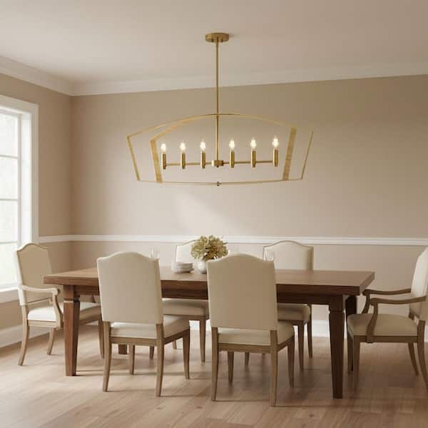 Sammi 6-Light Lacquered Brass Chandelier