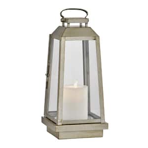 Edgewater 14 in. Champagne Silver LED Outdoor Table Lamp