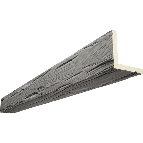Ekena Millwork Endurathane 12 in. H x 4 in. W x 8 ft. L Riverwood Seashell Faux Wood Beam