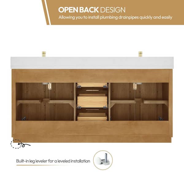 ROSWELL Bangkok 72 in.W x 22 in.D x 33.8 in.H Double Sink