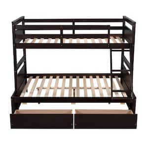 Espresso Twin Over Full Bunk Bed with Storage