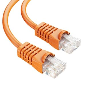 100 ft. Orange CMR Riser Rated Cat 6e 600MHz 23AWG Solid Bare Copper Ethernet Network Cable Data Wire with RJ45 Ends