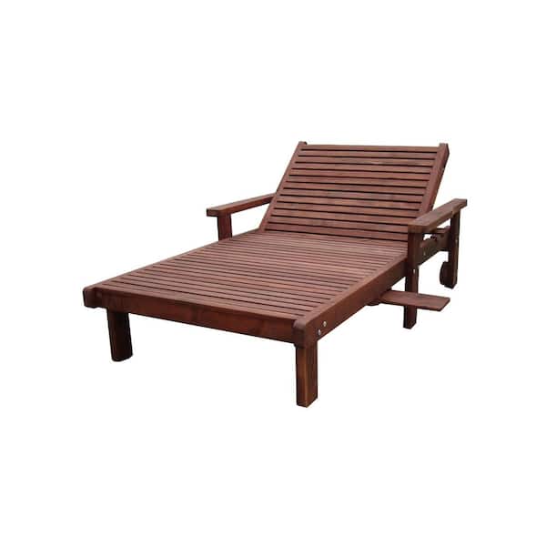 Unbranded Wide Sun Mission Brown finish Redwood Outdoor Chaise Lounge