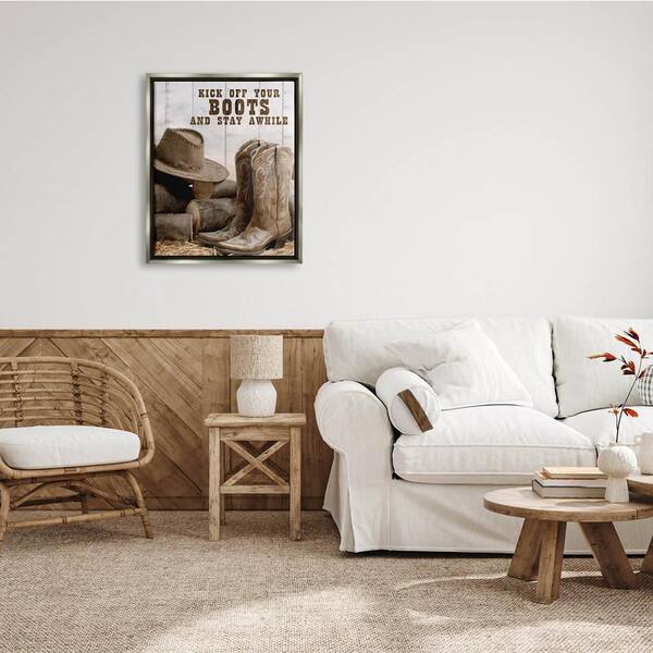 The Stupell Home Decor Collection Kick Off Boots Stay Awhile