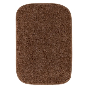 Gramercy 17 in. x 24 in. Cinnamon Brown Solid Color Plush Polypropylene Rectangle Bath Rug
