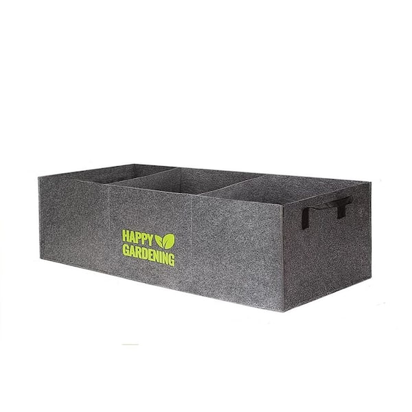 36 in. Gray Polyethylene Raised Garden Bed, Fabric Grow Bags with Handle for Vegetable Herbs, Fabric Plant Pots Outdoor
