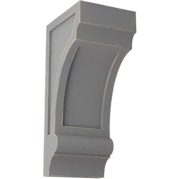Ekena Millwork 5-1/2 in. x 14 in. x 7 in. Pebble Grey Diane Recessed Wood Vintage Decor Corbel