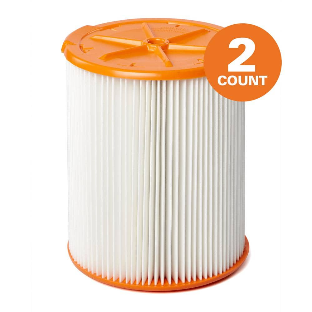 RIDGID HEPA Replacement Wet Dry Vacuum Shop Vac Filter for Most 5-16 Gallon  Shop Vacs (2-Pack)