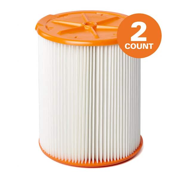 RIDGID HEPA Wet/Dry Vac Replacement Cartridge Filter for Most 5 Gal. and Larger RIDGID Shop Vacuums (2-Pack)