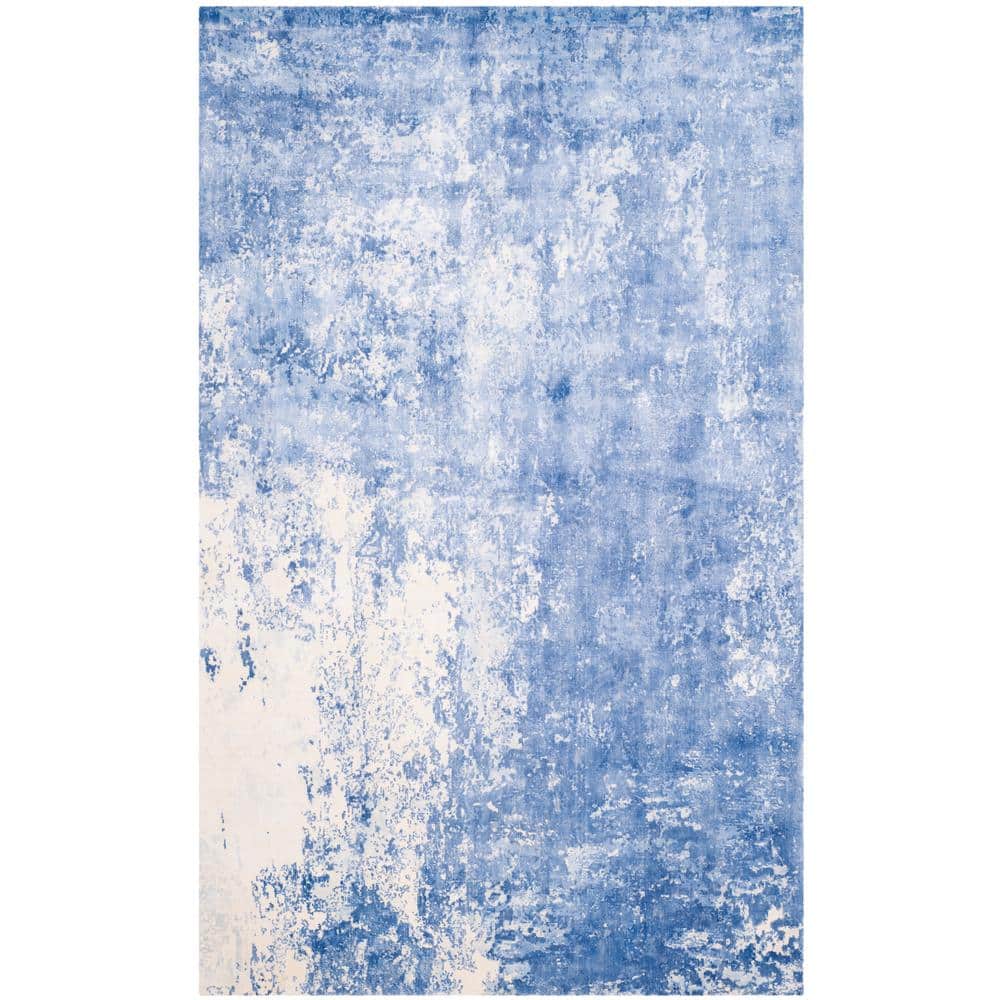 SAFAVIEH Mirage Dark Blue 6 ft. x 9 ft. Abstract Distressed Area Rug -  MIR411B-6