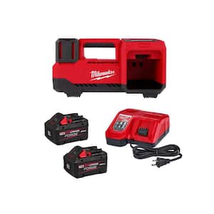 M18 18-Volt Lithium-Ion Cordless Electric Portable Inflator w/ (2) FORGE 8.0 Ah Batteries & Charger