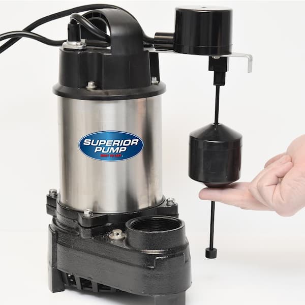 Superior Pump 1 HP Submersible Stainless Steel-Cast Iron Sump Pump