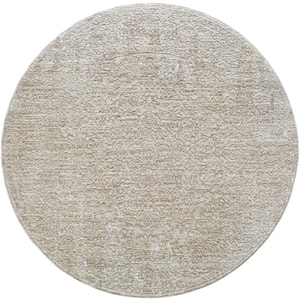 Masterpiece Gray Traditional 7 ft. Round ft. Indoor Area Rug