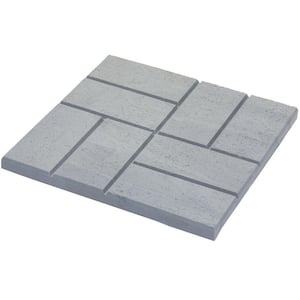 Grey Brick Pattern Resin Plastic and Lightweight Patio Pavers (6-Pack)
