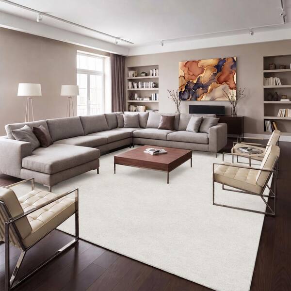 Runner Rug By The Foot 7 ft 10" x 37 ft Plush Area Runner for Hallways, Entryway and Stairs, White